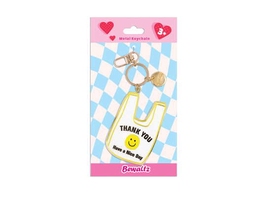 Glitter Metal Keychain - Thank You Bag