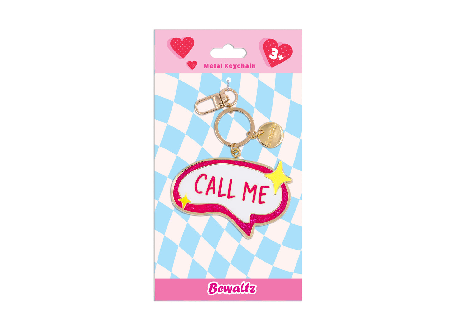 Glitter Metal Keychain - Speech Bubble