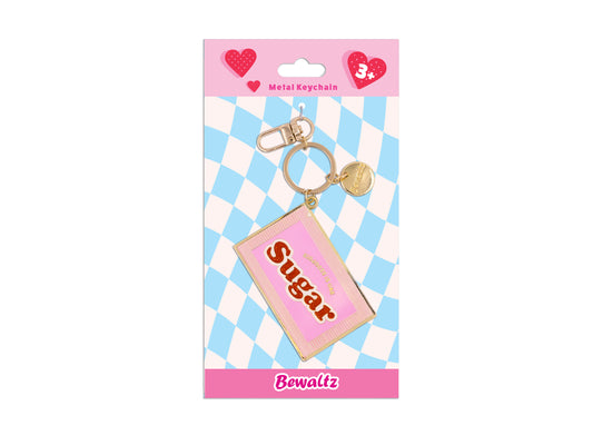 Glitter Metal Keychain - Sugar Packets