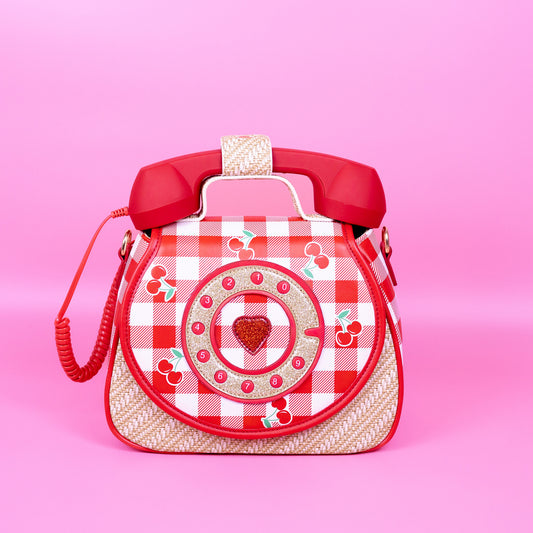 Ring Ring Phone Convertible Handbag - Cherry - Bewaltz