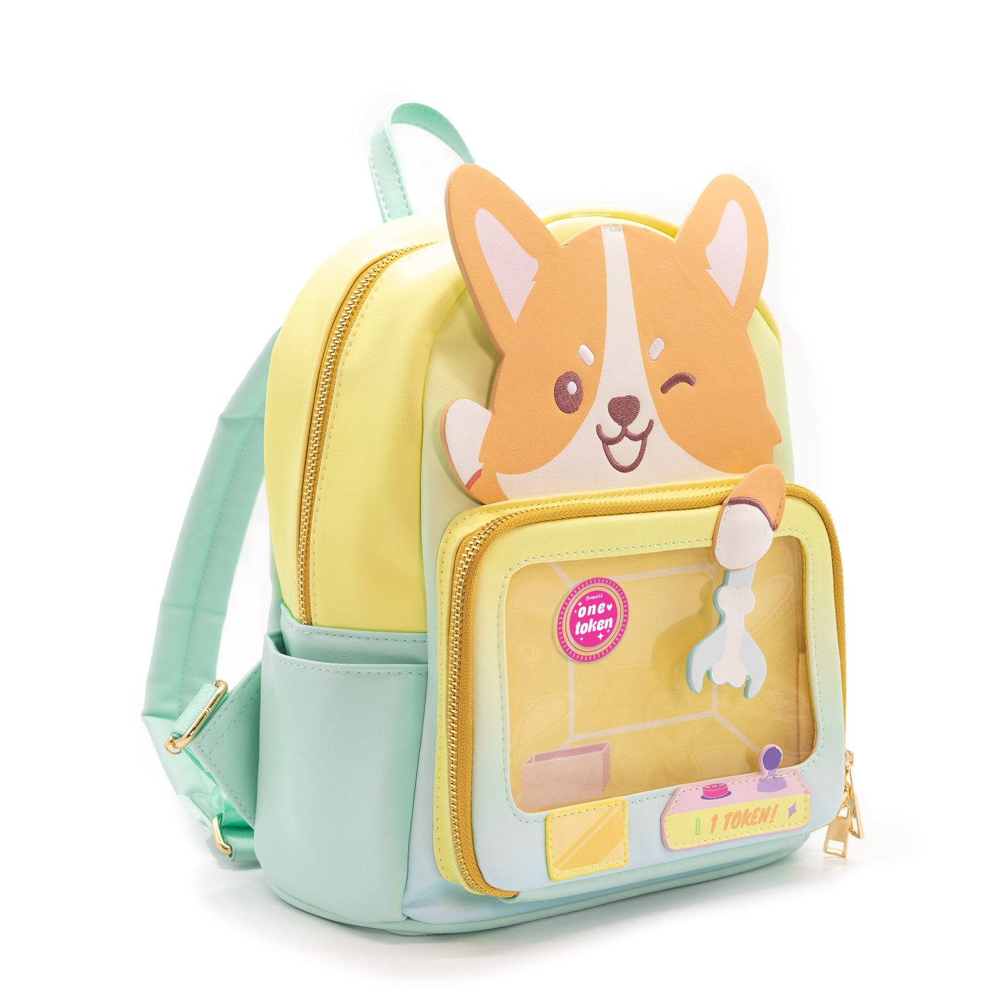 Claw Machine Pin Collector Backpack - Sunshine Corgie