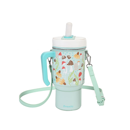 Take A Sip Water Cup-Autumn Mushroom Mint Crossbody