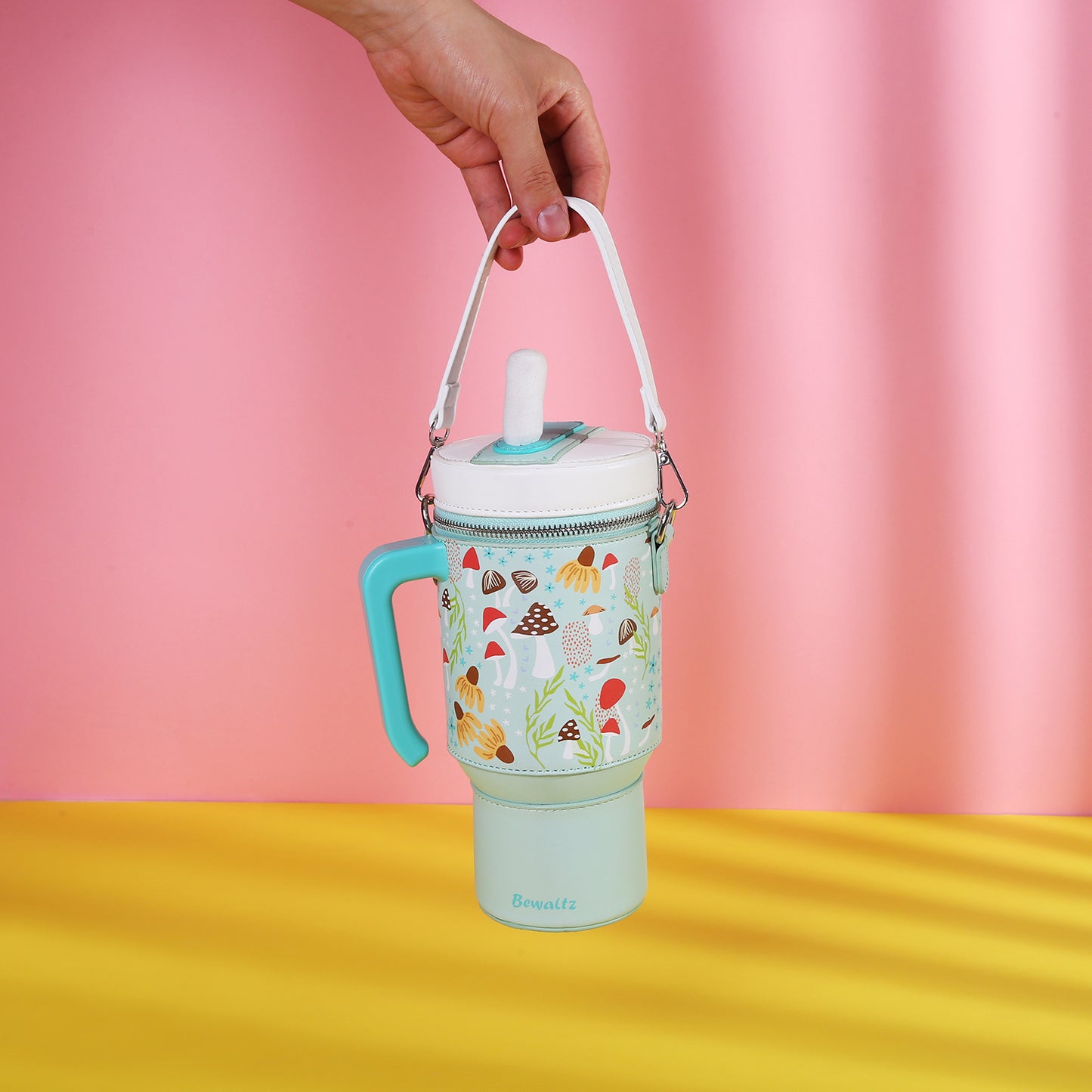 Take A Sip Water Cup-Autumn Mushroom Mint Crossbody