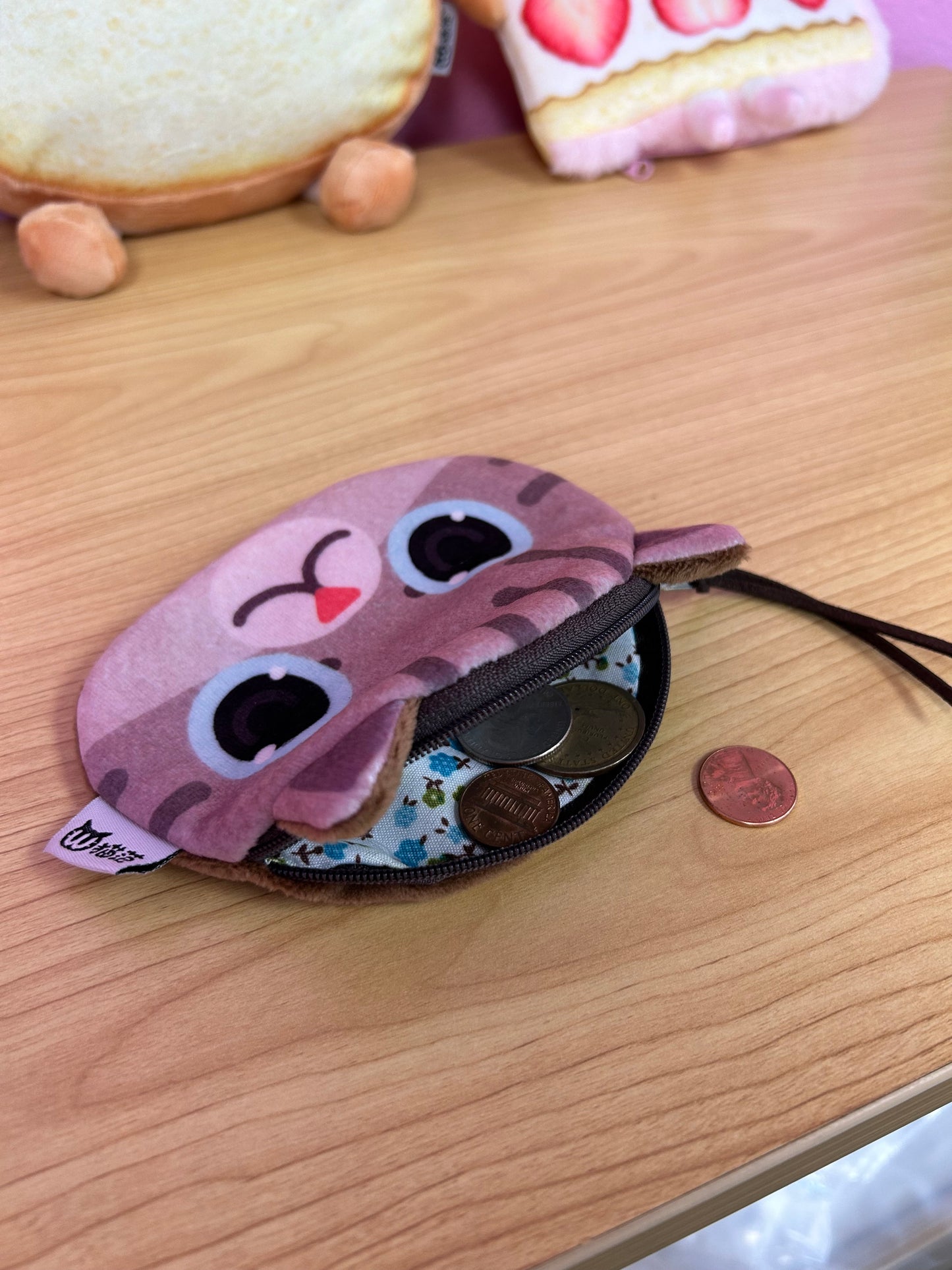 Happy Gray Cat Coin Purse