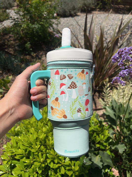 Take A Sip Water Cup-Autumn Mushroom Mint Crossbody