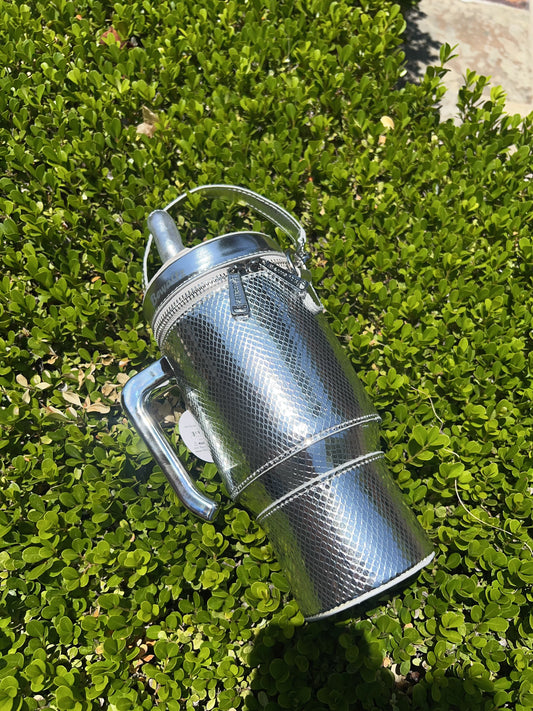 Take A Sip Water Cup-Silver Crossbody