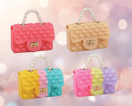 Fidget Pearl Handbag- Bubble Gum