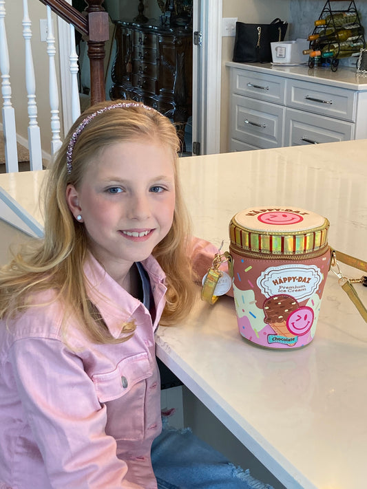 Happy Daz Ice Cream Tub Handbag - Chocolate