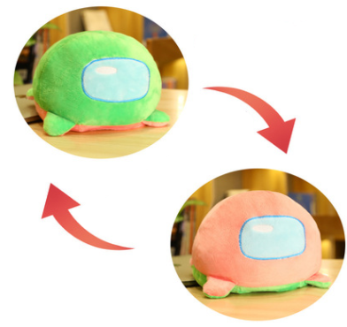 Reversible Duo Color Alien Plushie Green Peach Bewaltz
