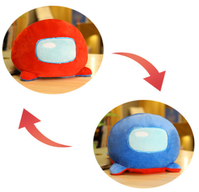 Reversible Duo-Color Alien Plushie - Red/Blue