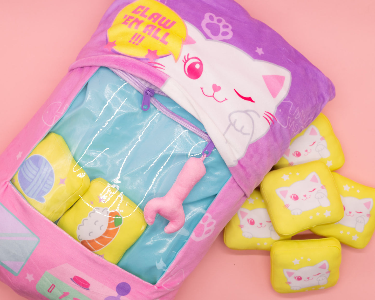 Brain Game Mini Plushie Claw Machine - Winky Eye Kitty