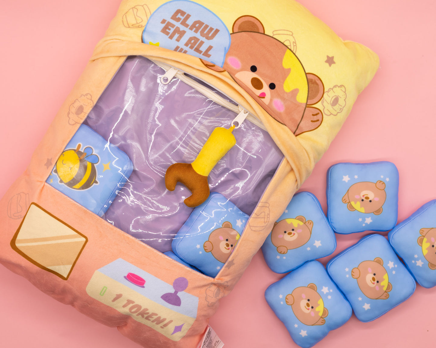 Brain Game Mini Plushie Claw Machine - Cuddly Bear