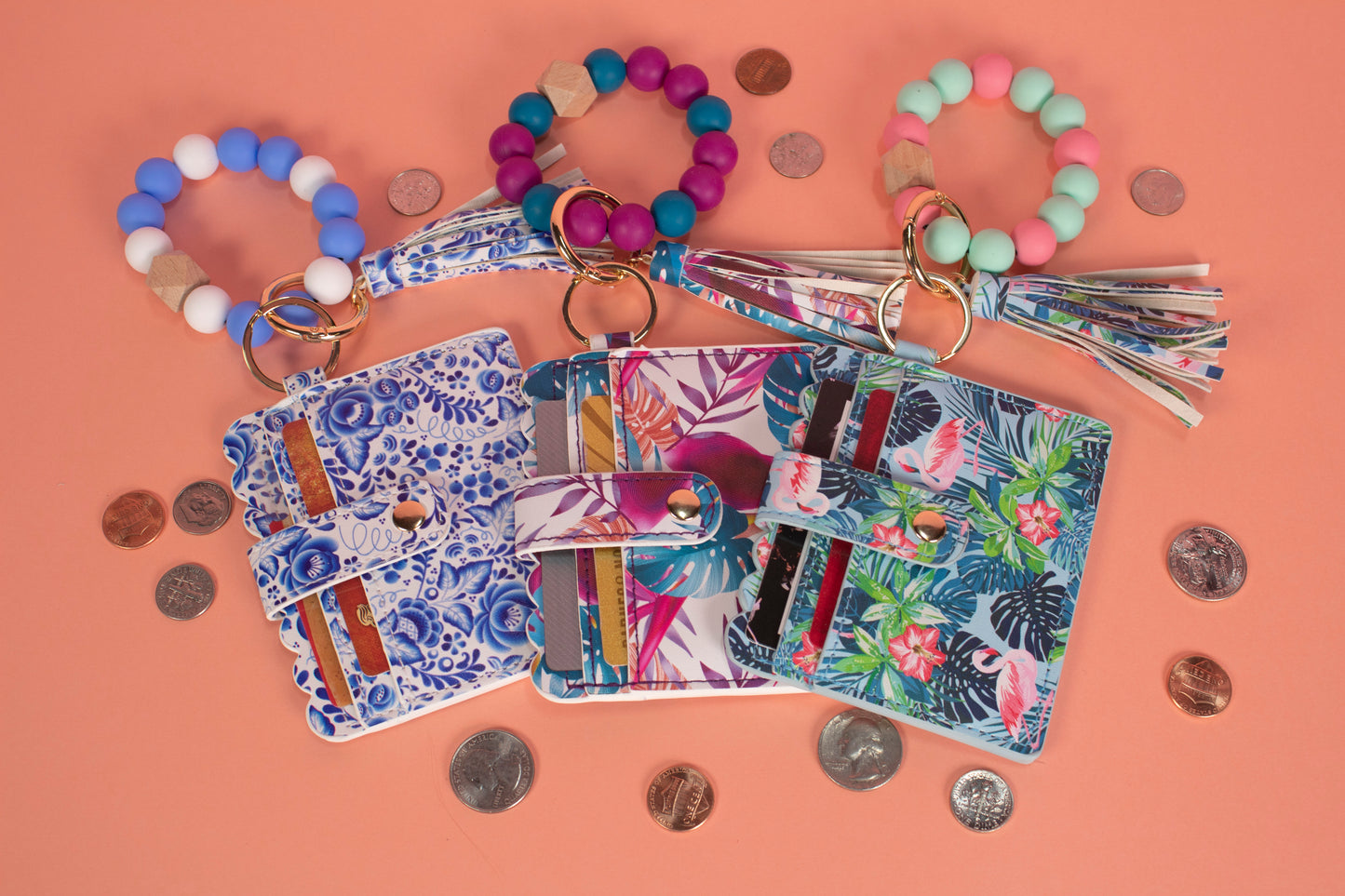 Beaded Bracelet Card Holder - Patterned Set - Version 2, 12pc