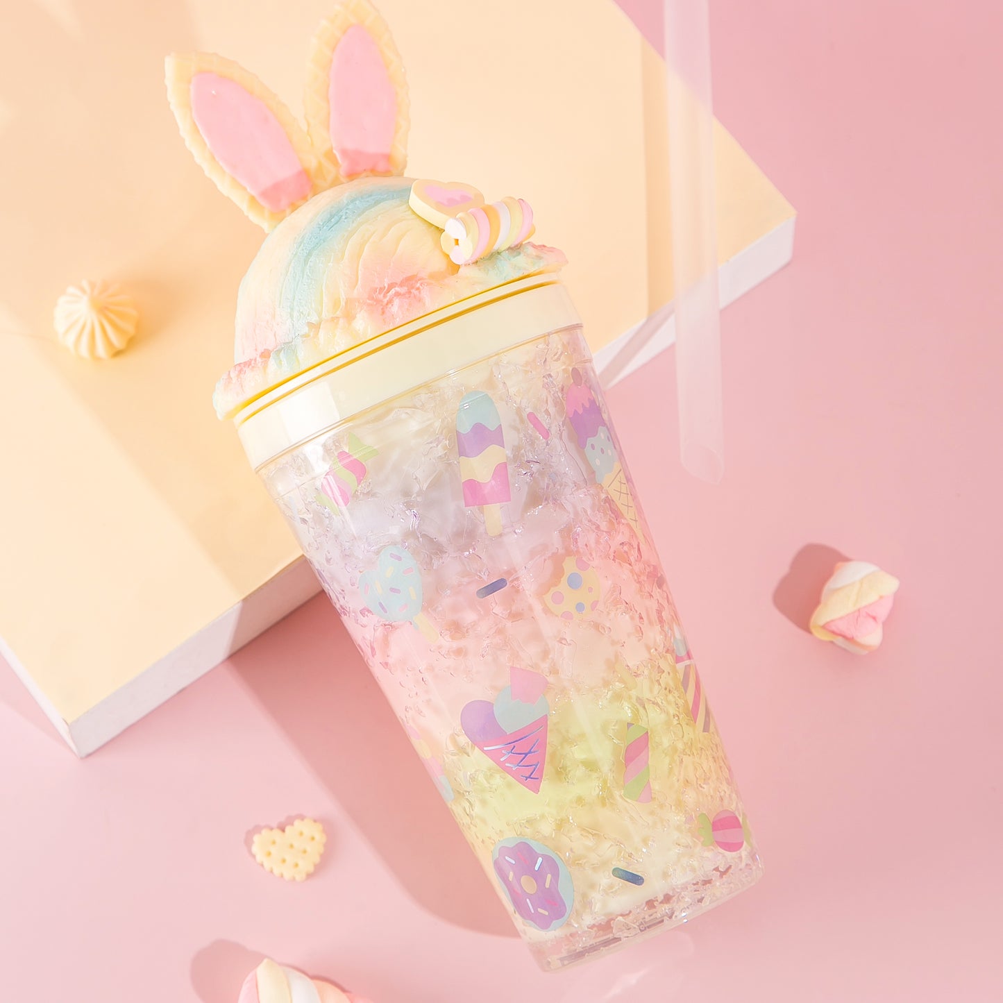 Sweets Rainbow Bunny Tumbler - Yellow - Bewaltz
