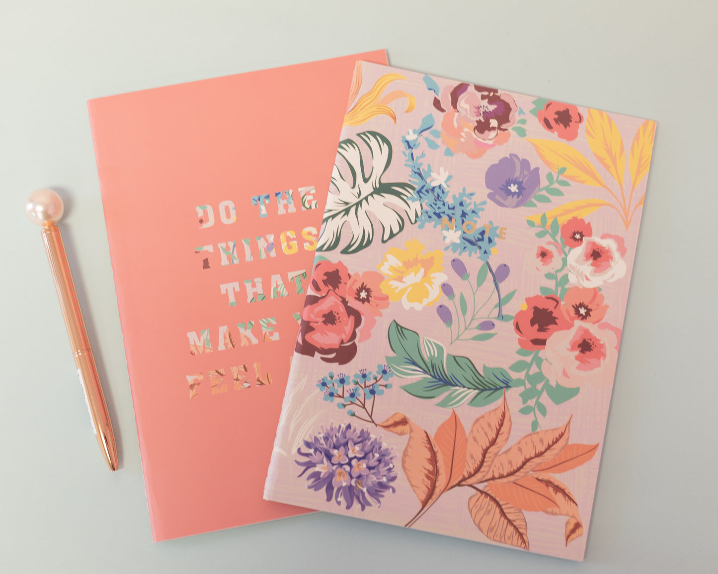 Tropical Floral Notebook + Pearl Pen Set