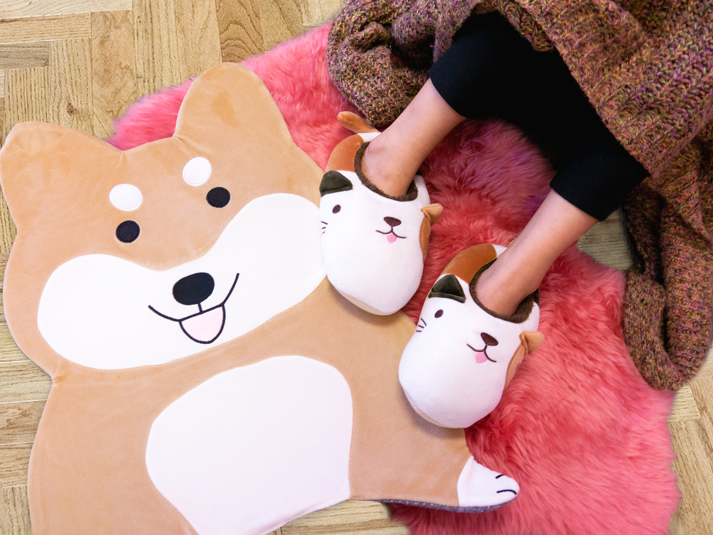 Dog Microfiber Rug - Shiba Inu - Bewaltz