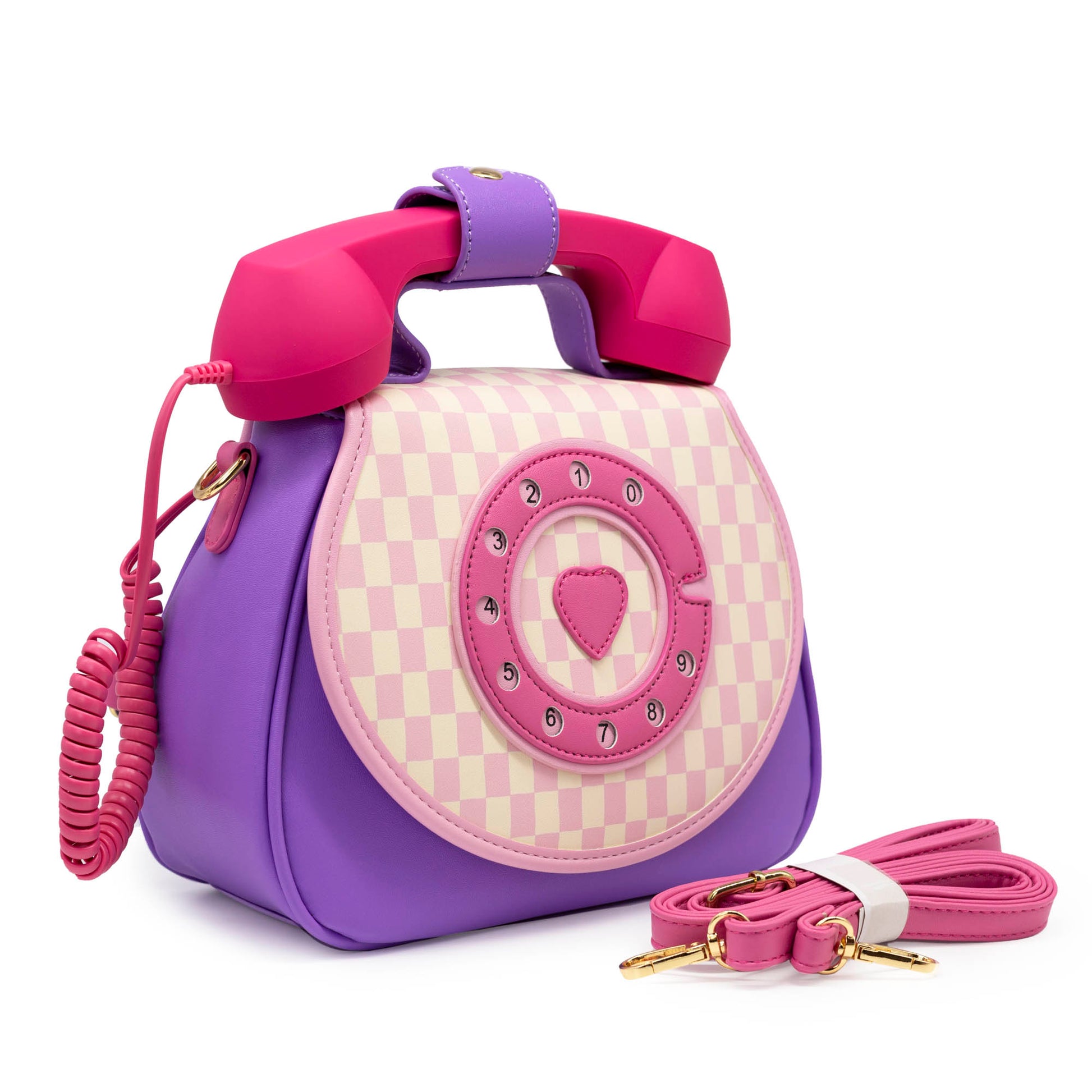 Ring Ring Phone Convertible Handbag - Pastel Checkerboard – Bewaltz