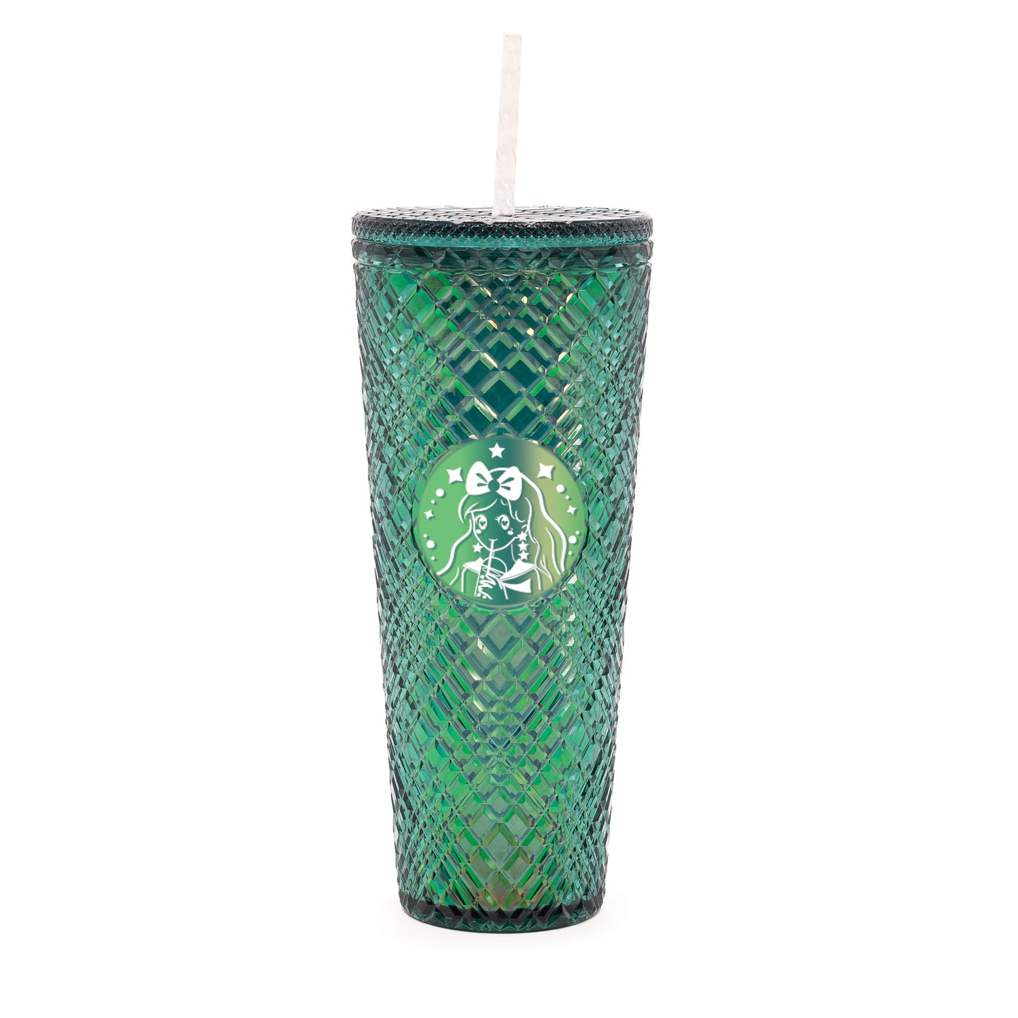 Tall Dazzling Jewel Holographic Tumbler - Green