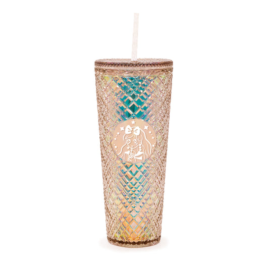 Tall Dazzling Jewel Holographic Tumbler - Gold