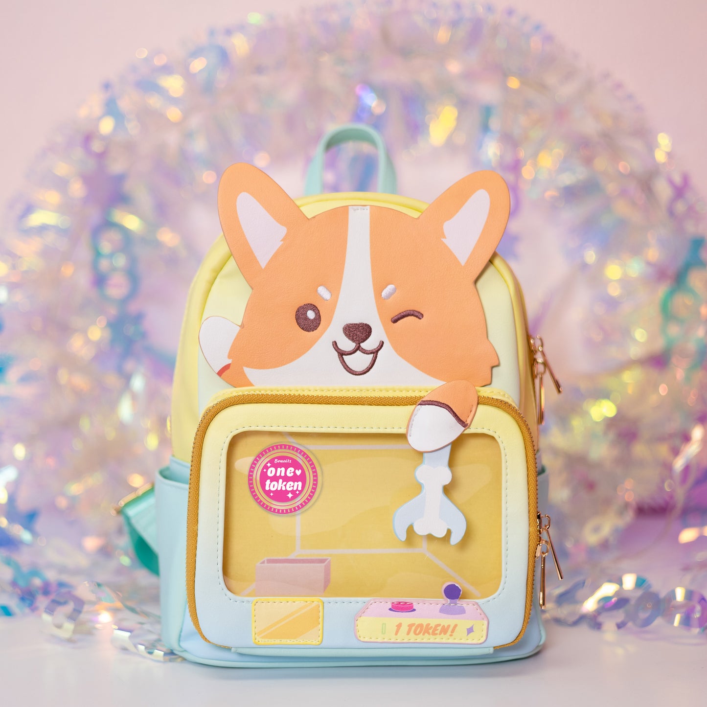 Claw Machine Pin Collector Backpack - Sunshine Corgie