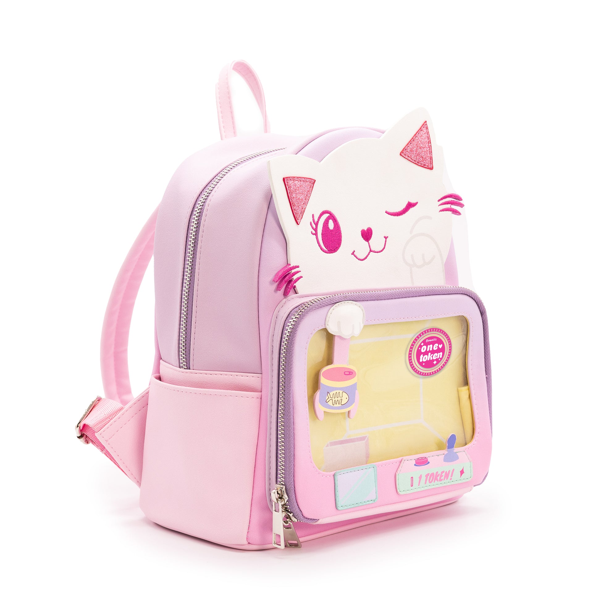 Bewaltz Claw Machine Pin Collector Backpack - Friendly Kitty