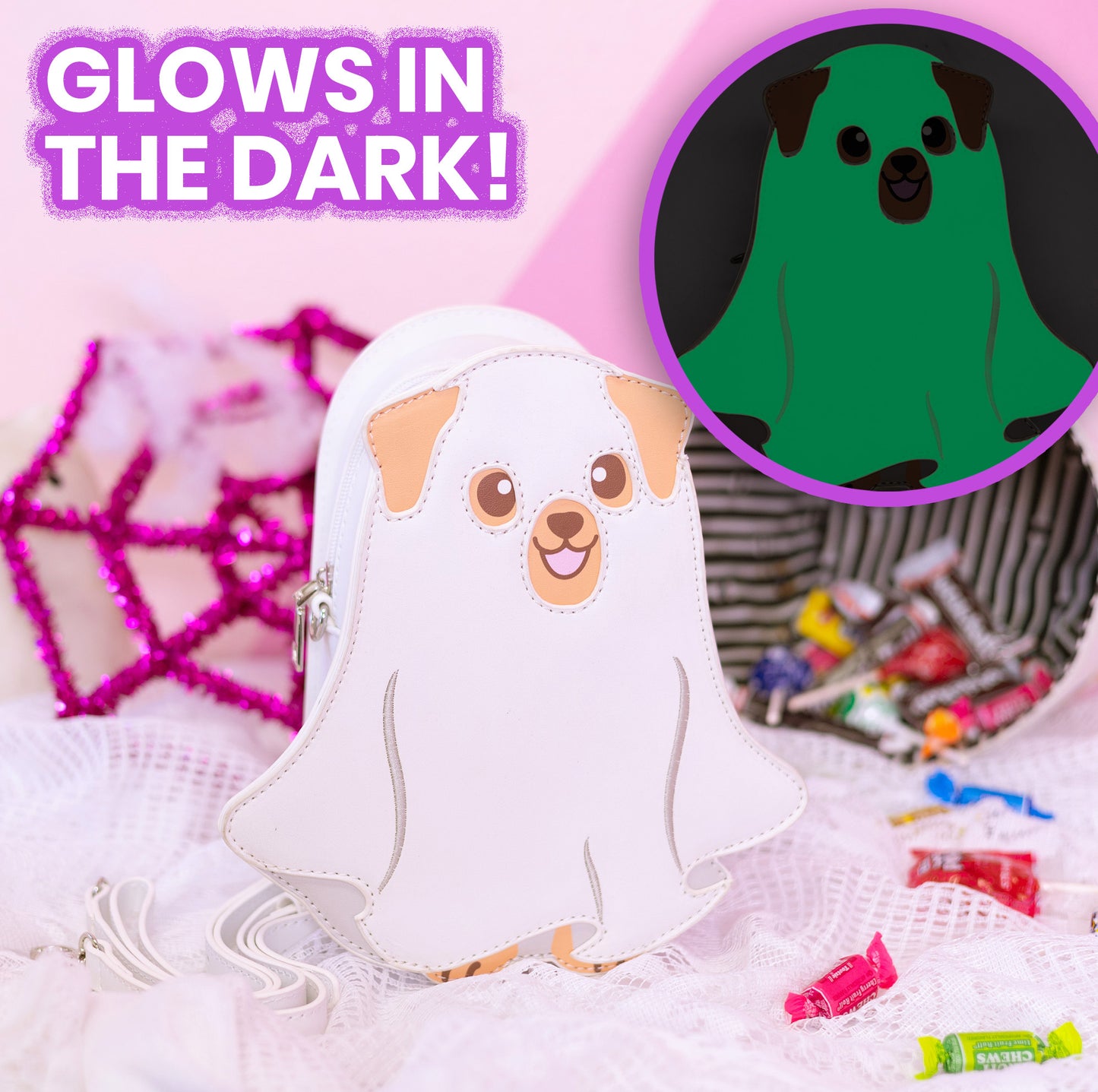 Glow in the Dark Ghost Dog Handbag