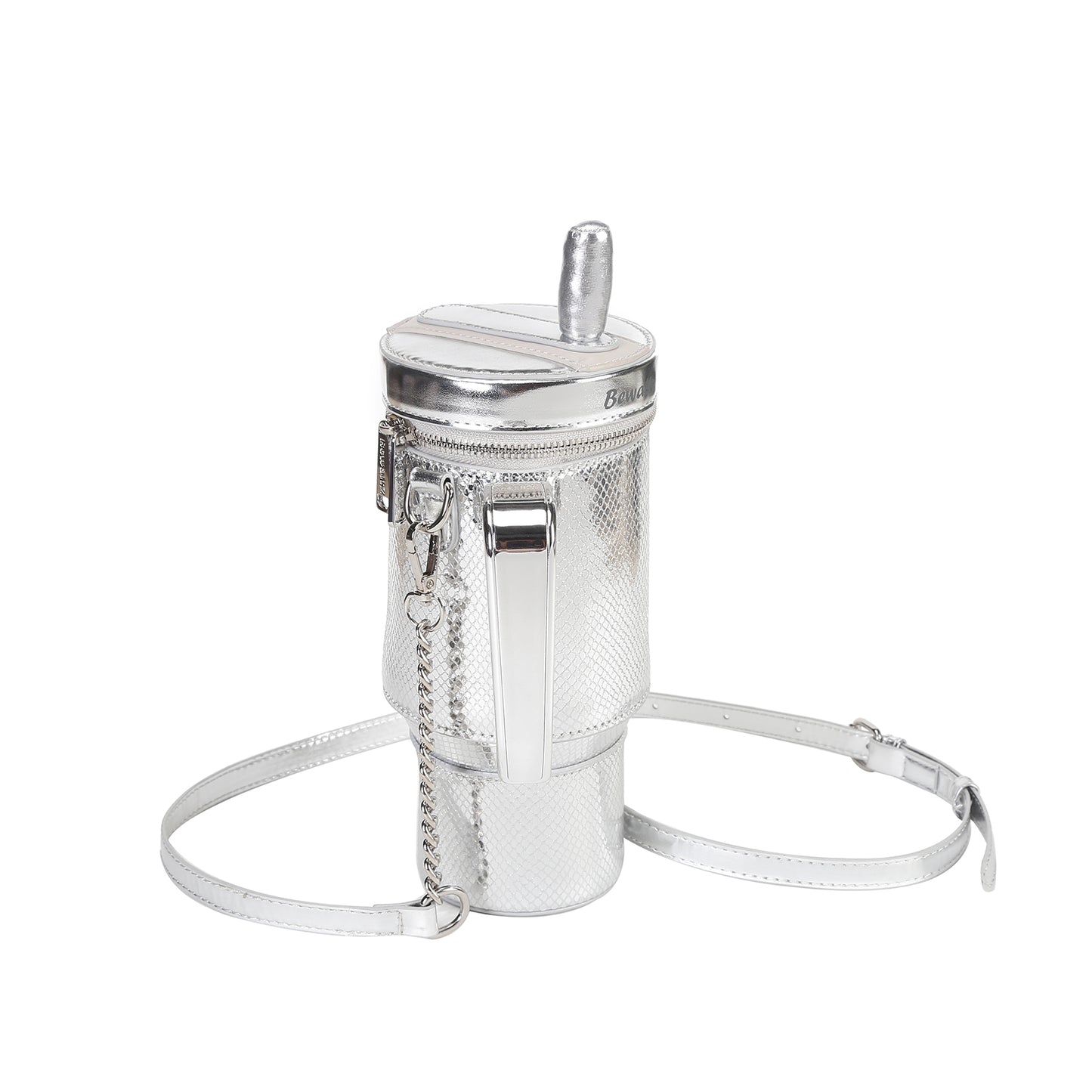 Take A Sip Water Cup-Silver Crossbody