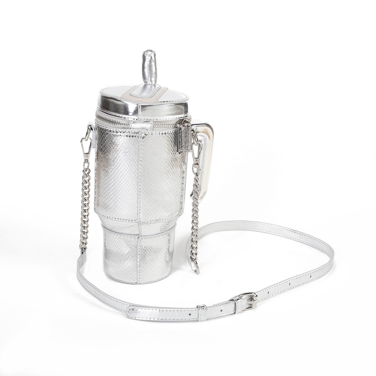 Take A Sip Water Cup-Silver Crossbody