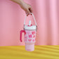 Take A Sip Water Cup-Elegant Bows Pink Crossbody