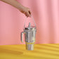 Take A Sip Water Cup-Silver Crossbody
