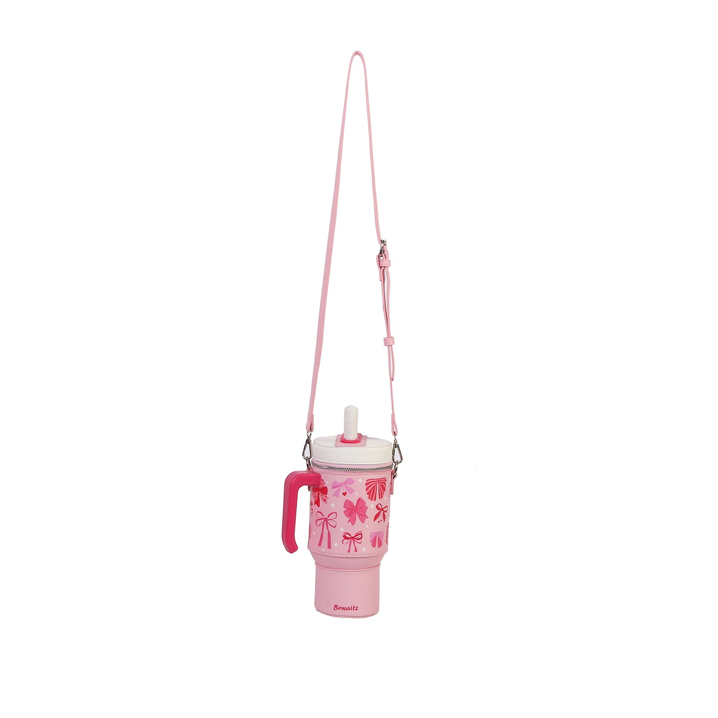 Take A Sip Water Cup-Elegant Bows Pink Crossbody
