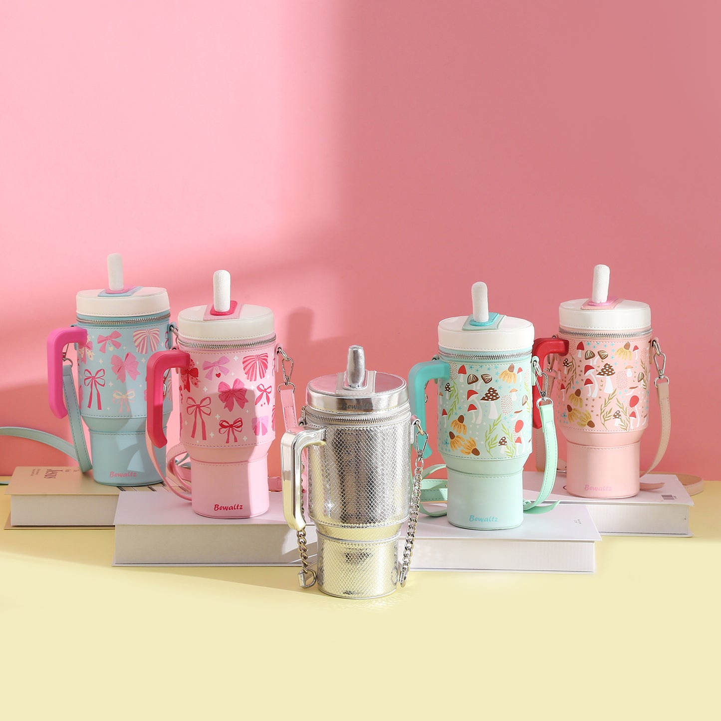Take A Sip Water Cup-Elegant Bows Pink Crossbody