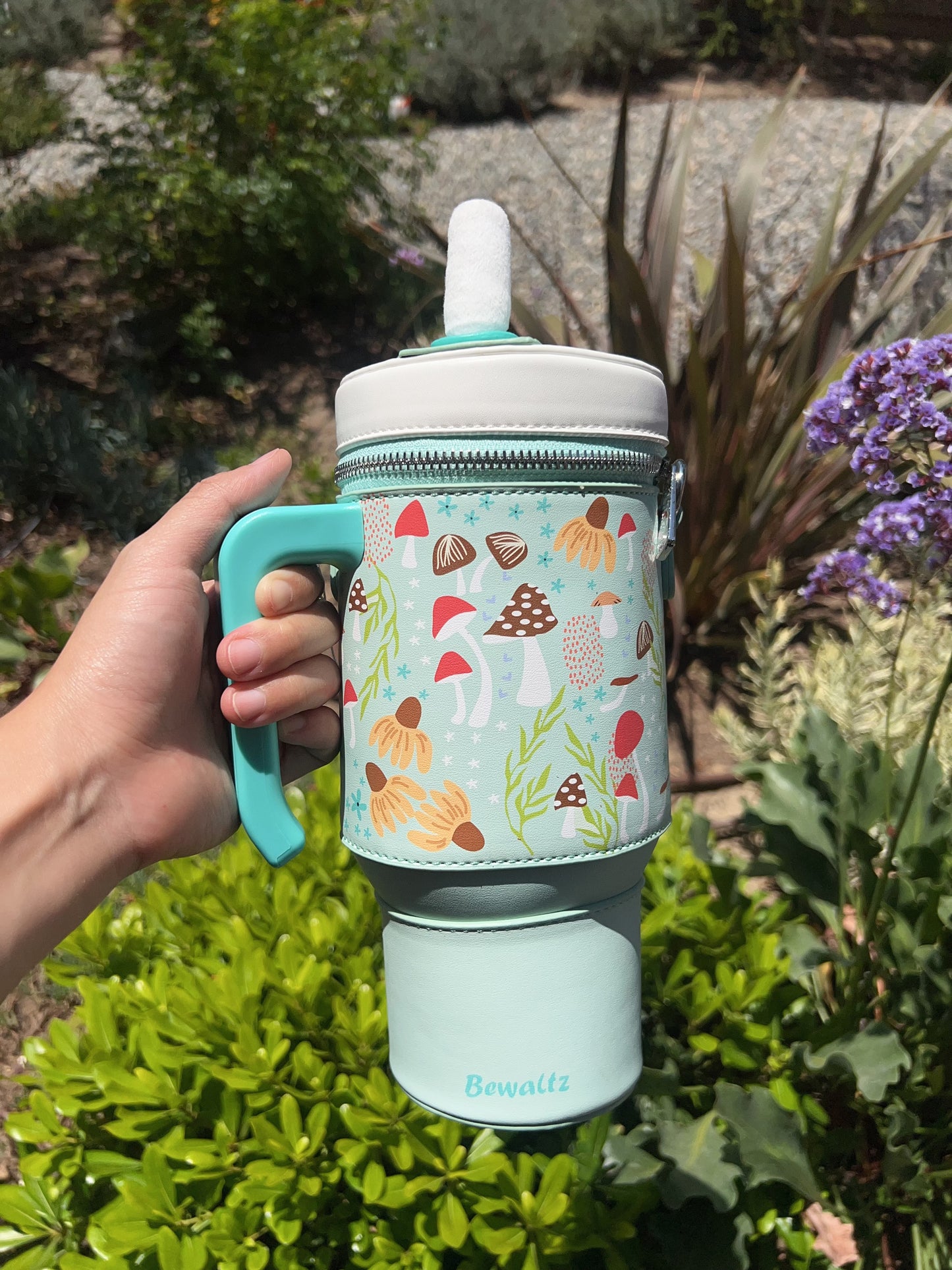 Take A Sip Water Cup-Autumn Mushroom Mint Crossbody