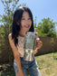 Take A Sip Water Cup-Silver Crossbody