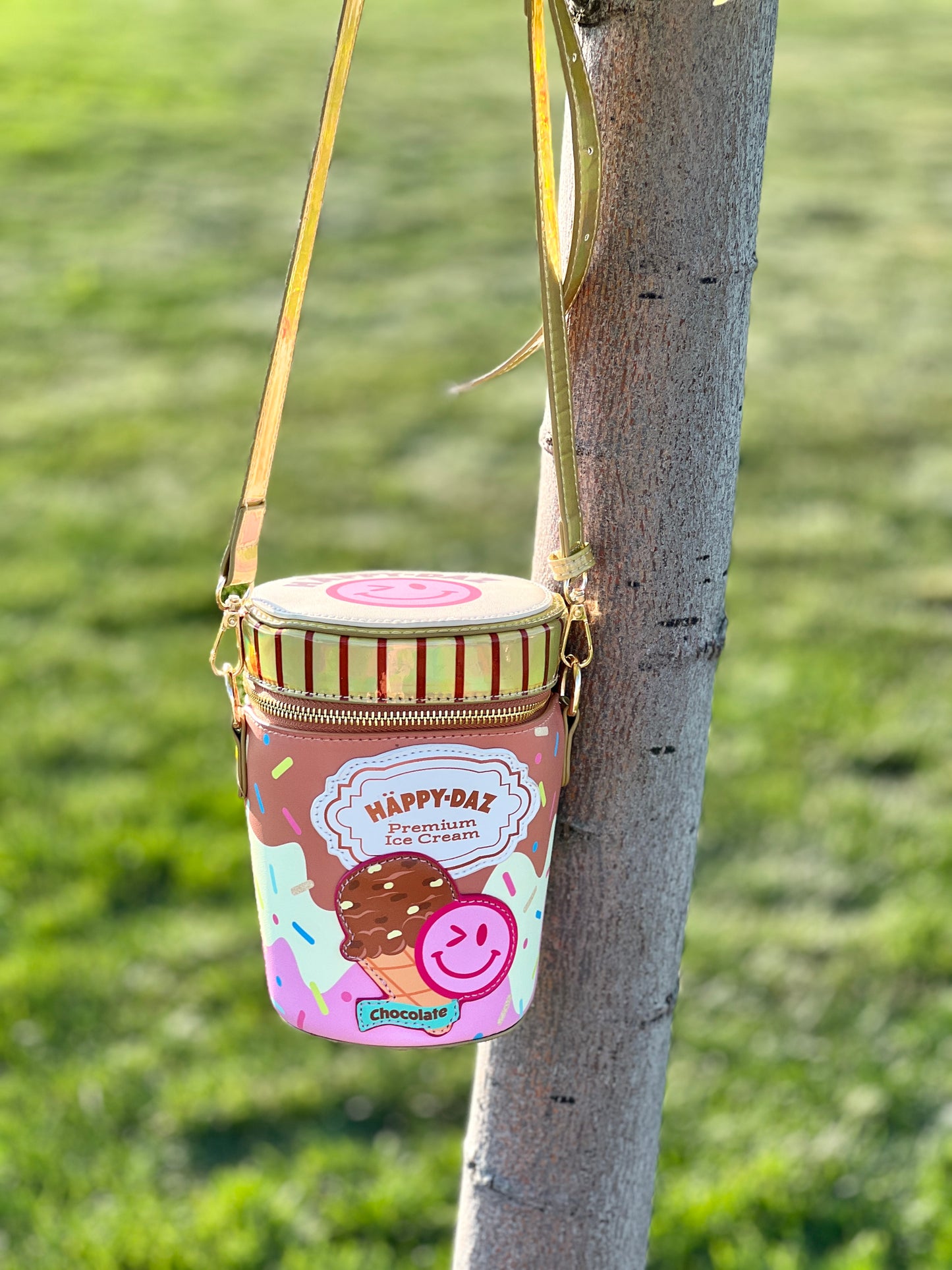Happy Daz Ice Cream Tub Handbag - Chocolate