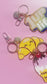 Glitter Metal Keychain - Boba Milk Tea