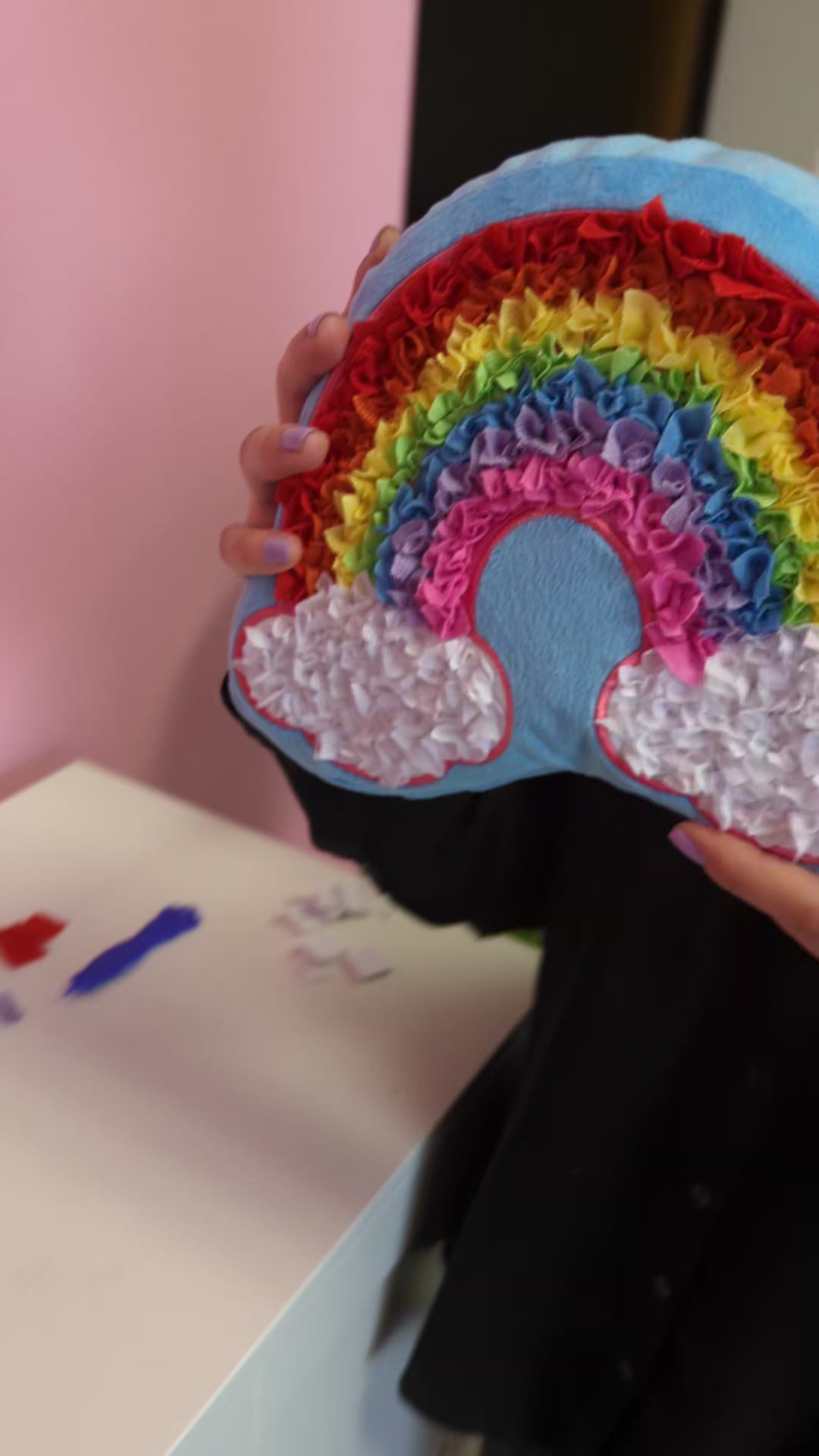 Bewaltz Blue & Red Rainbow Kids Pillow DIY Kit One Size