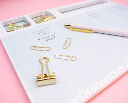 Blue Polka Dot Notepad Set - Bewaltz