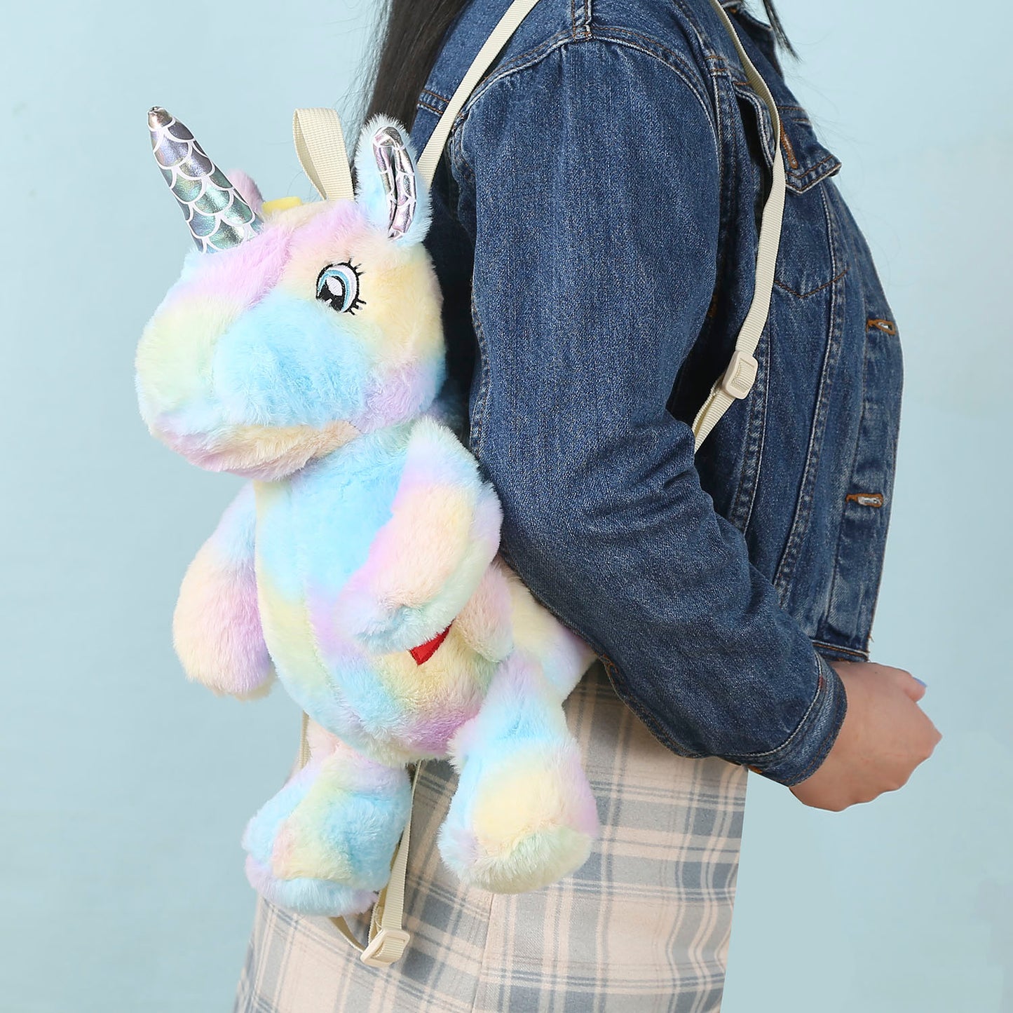 Bewaltz - Plushie Heart Unicorn Backpack - Blue