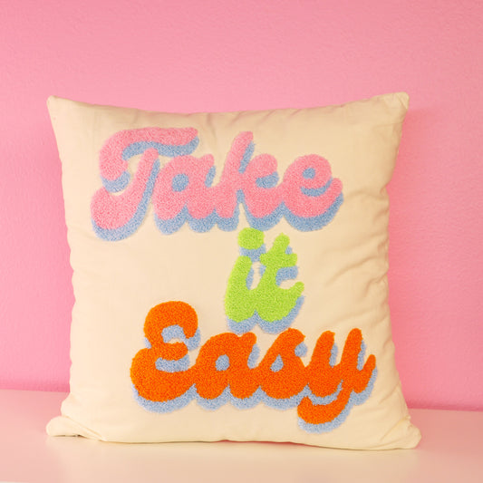 Square Hook Pillow - Take it Easy