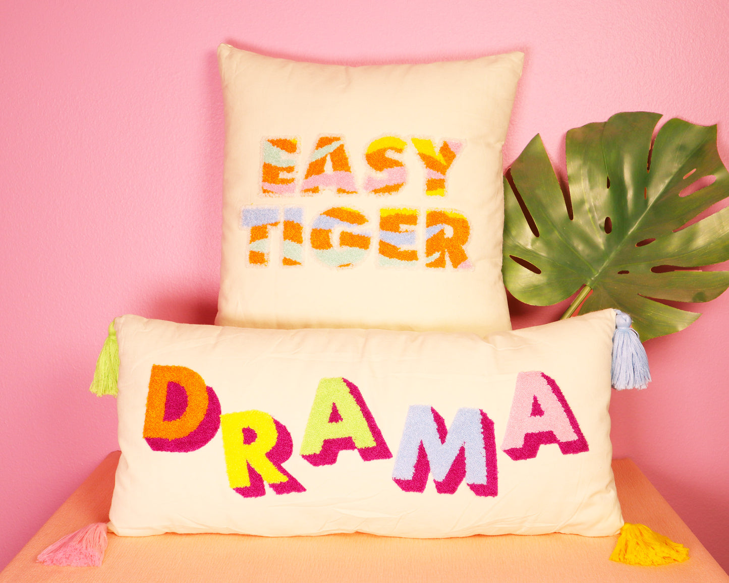 Square Hook Pillow - Easy Tiger