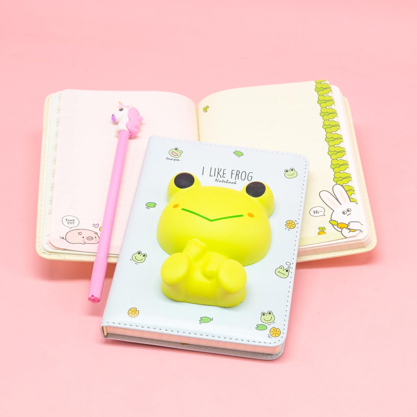 Cute Squishy Hardcover Notebook_Frog