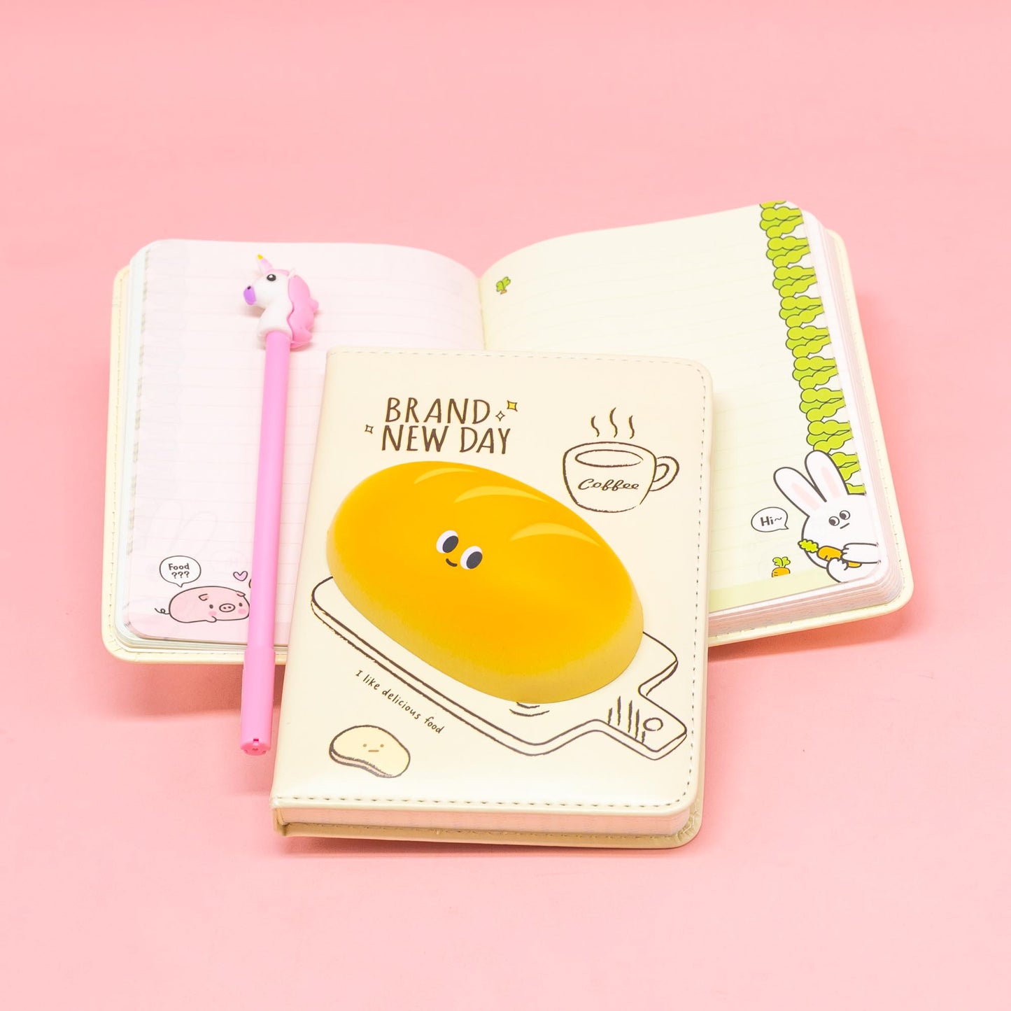 Cute Squishy Hardcover Notebook_Bread