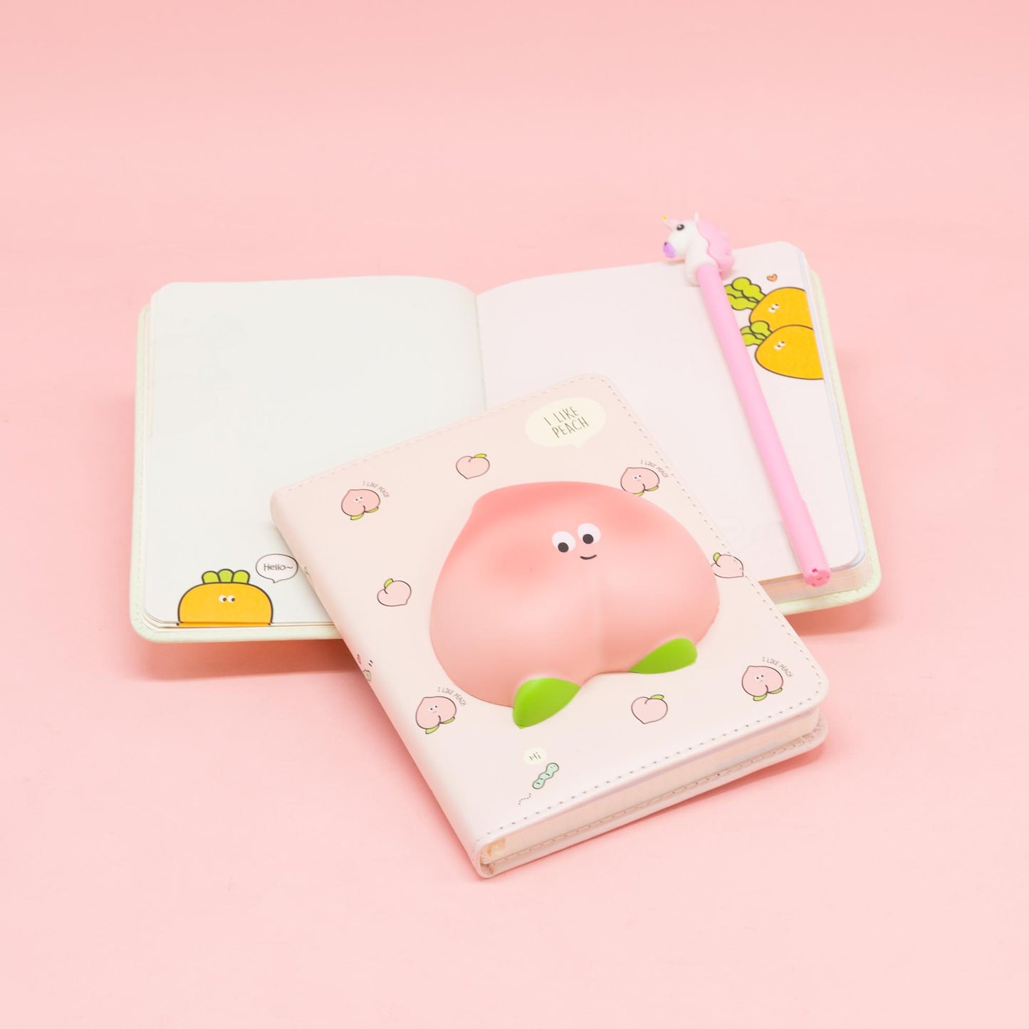 Cute Squishy Hardcover Notebook_Peach