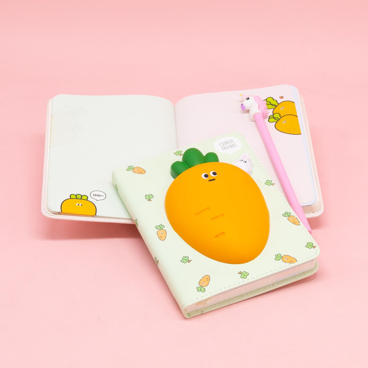 Cute Squishy Hardcover Notebook_Carrot