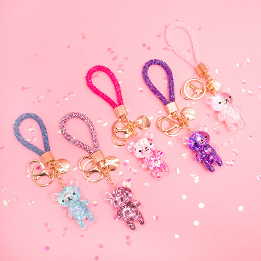 Glitter Bear Keychain - Purple - Bewaltz