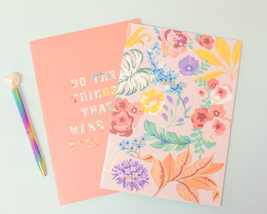 Tropical Floral Notebook + Pearl Pen Set