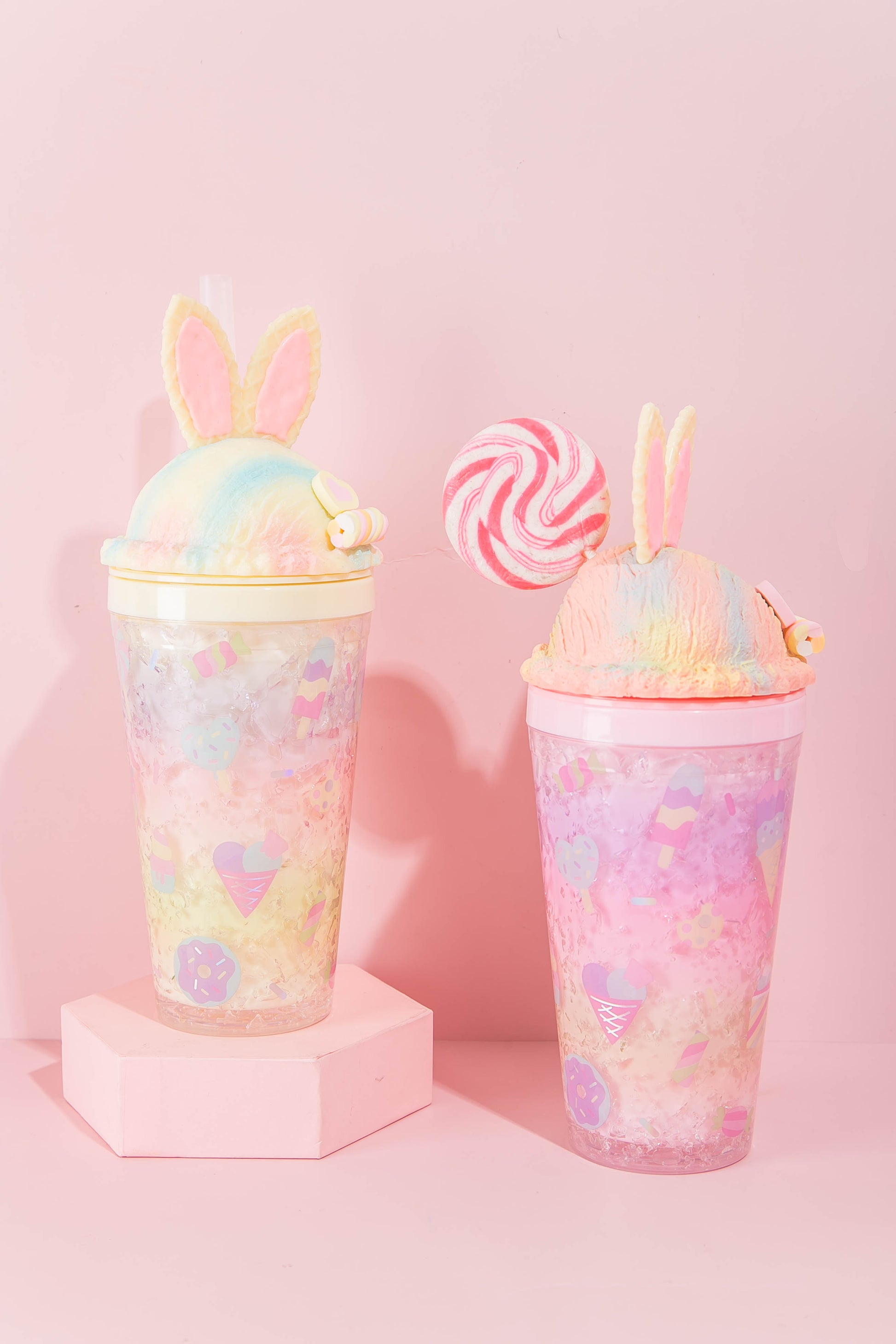 Sweets Rainbow Bunny Tumbler - Yellow - Bewaltz